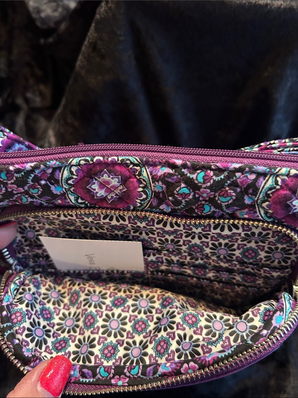 Vera Bradley Purple Floral Quilted Crossbody - Picture 4 of 10